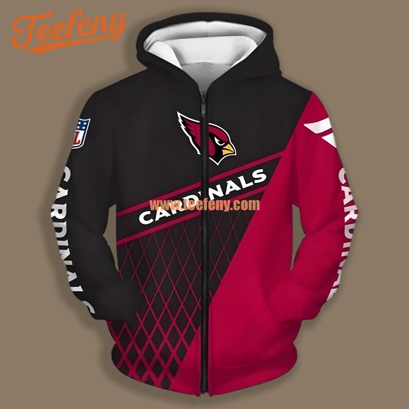 Arizona Cardinals Athletic Red Black 3D Graphic Hoodie