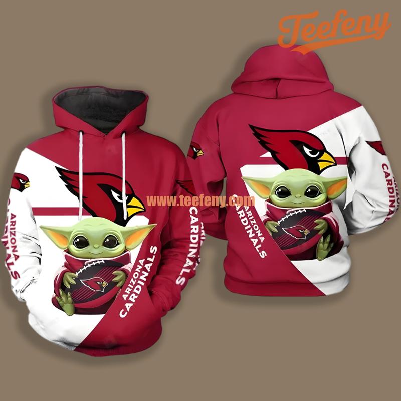 Arizona Cardinals Baby Yoda Star Wars 3D Hoodie Pullover