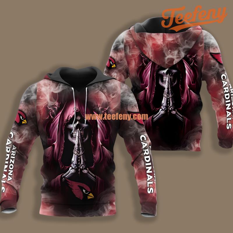 Arizona Cardinals Christmas Skull 3D Hoodies Men
