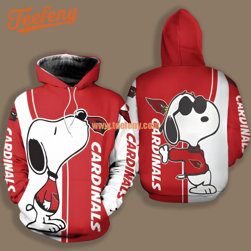 Arizona Cardinals Christmas Snoopy 3D Hoodie Novelty