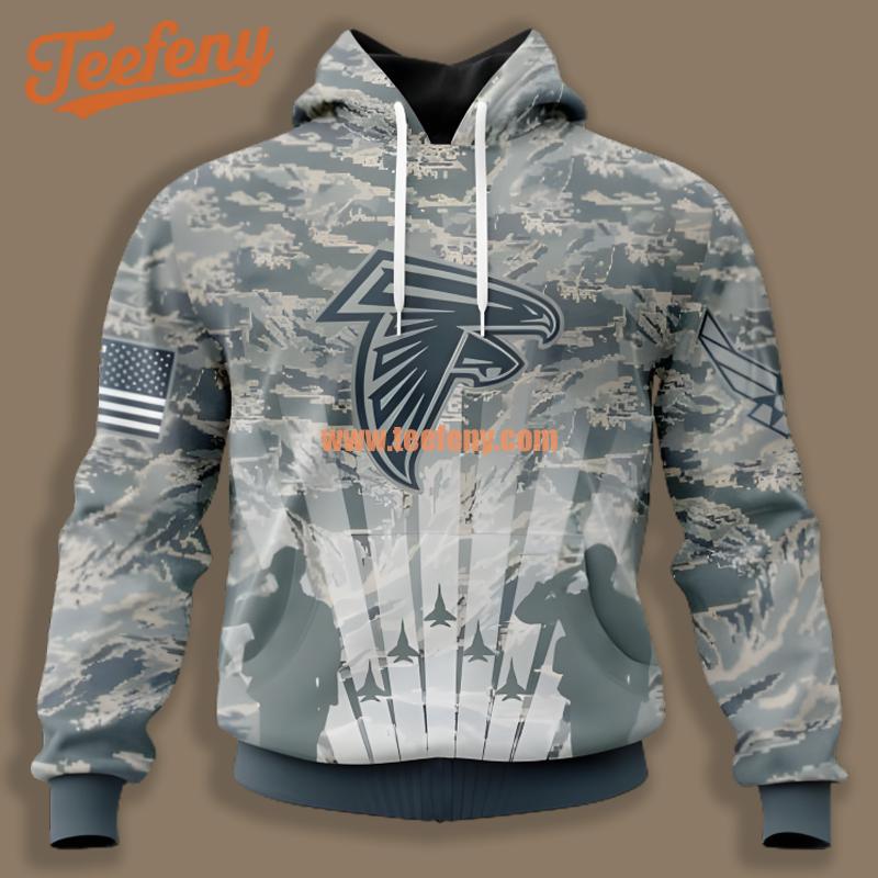 Atlanta Falcons Air Force Camo Military 3D Youth Hoodie