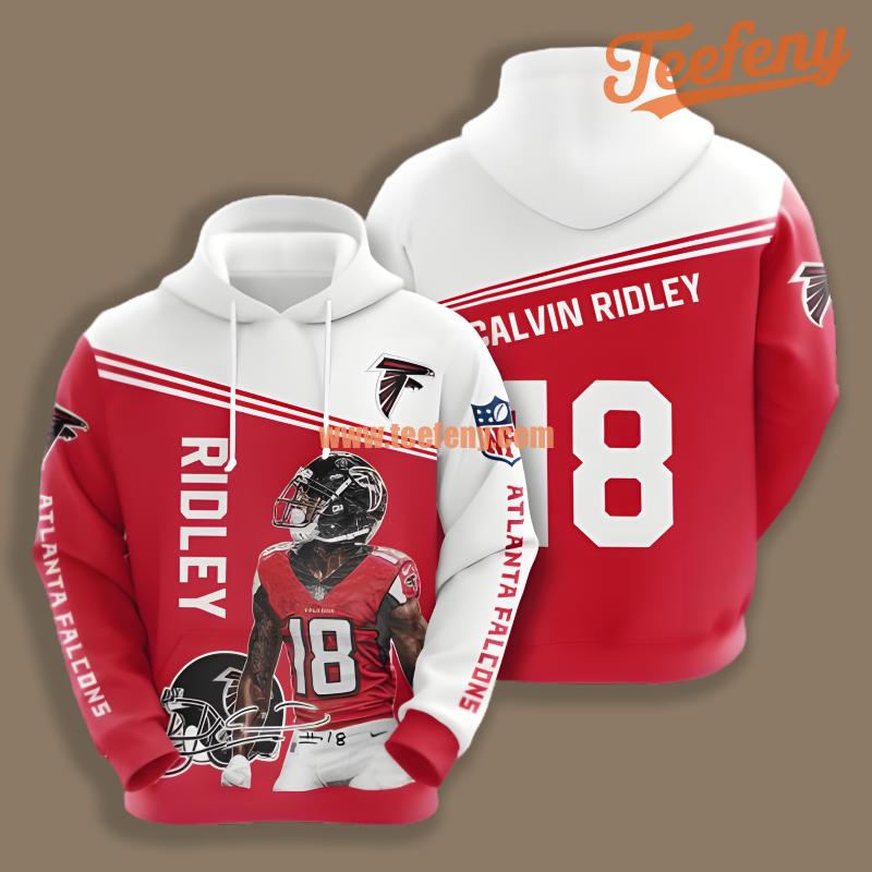 Atlanta Falcons Calvin Ridley Player Red 3D Hoodie Zipper