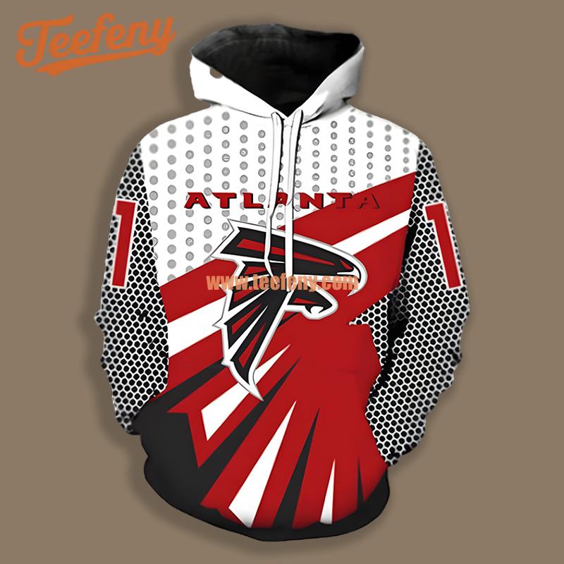 Atlanta Falcons Number 11 Red White 3D Womens Hoodies