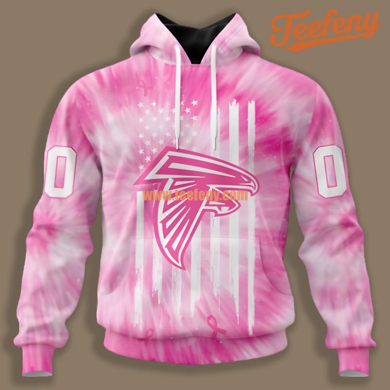 Atlanta Falcons Pink Breast Cancer Awareness Us Flag 3D Hoodie Jacket