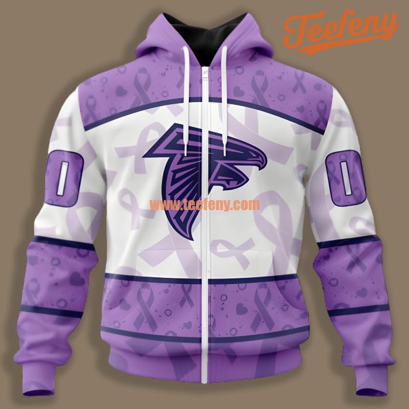 Atlanta Falcons Purple Ribbon Purple 3D Womens Hoodies