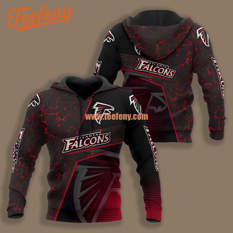 Atlanta Falcons Red Lightning 3D Design Hoodies
