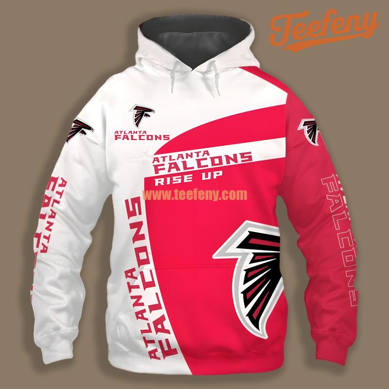 Atlanta Falcons Rise Up Red 3D Novelty Hoodie