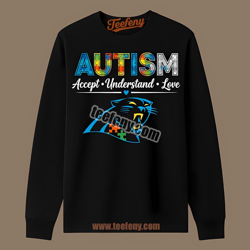 Carolina Panthers Autism Awareness Love Vintage Long Sleeve For Supporters Carolina Panthers Autism Awareness Love Vintage Long Sleeve For Supporters
