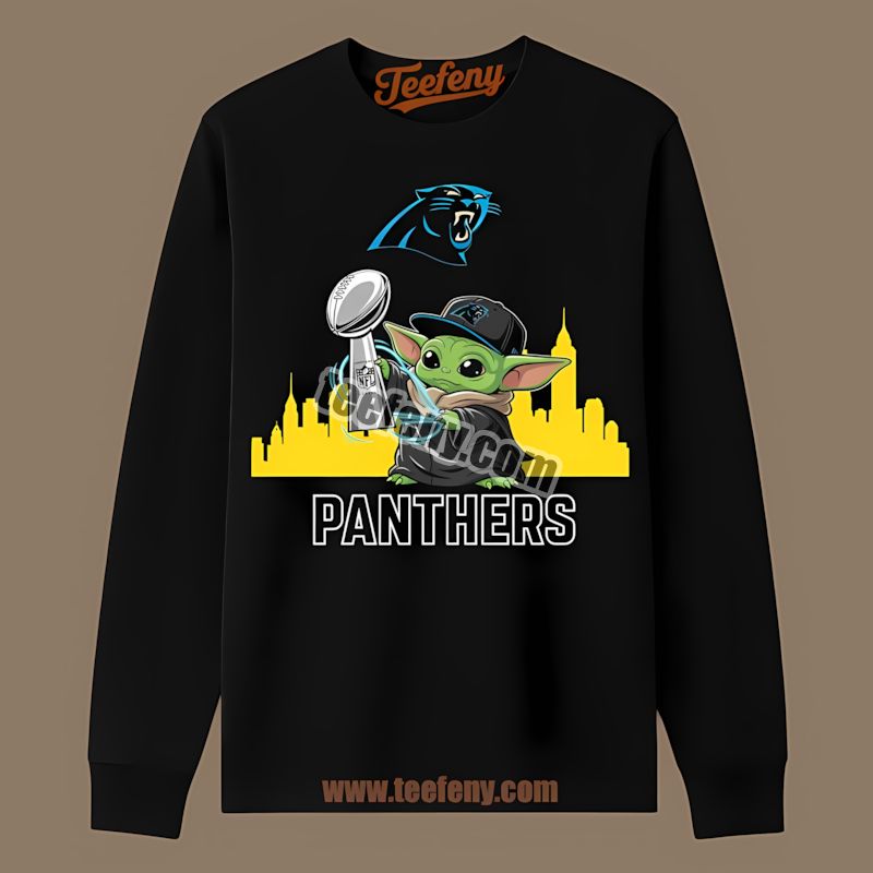Carolina Panthers Baby Yoda Super Bowl Cup Classic Long Sleeve Carolina Panthers Baby Yoda Super Bowl Cup Classic Long Sleeve