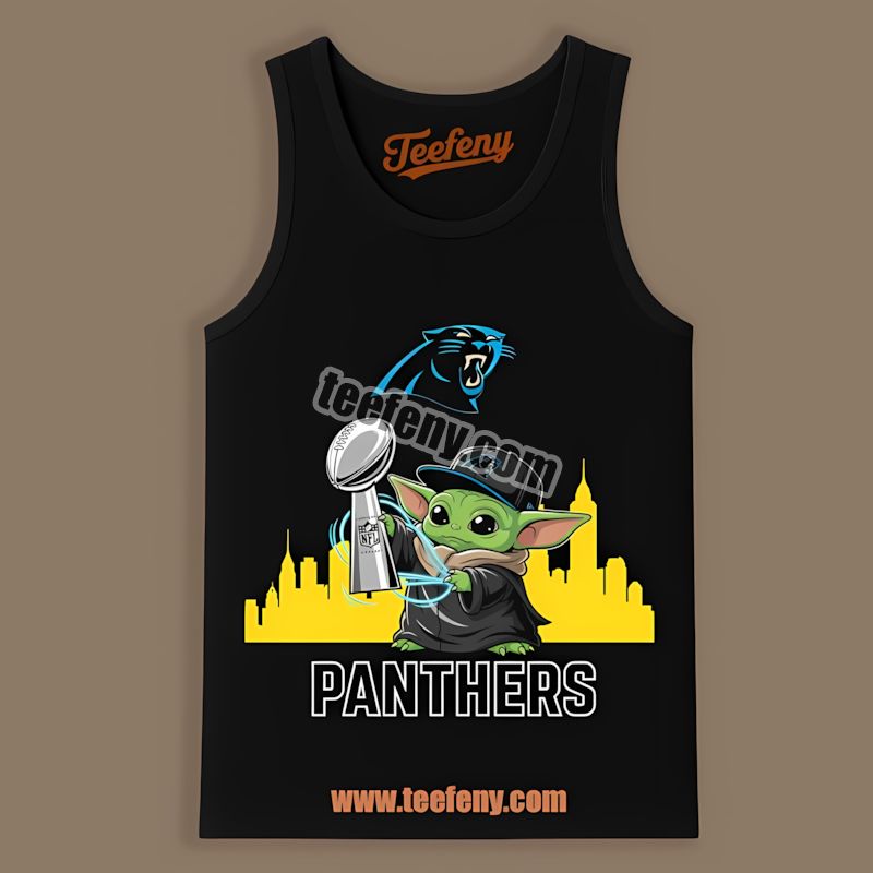 Carolina Panthers Baby Yoda Super Bowl Cup Classic Tanktop Carolina Panthers Baby Yoda Super Bowl Cup Classic Tanktop