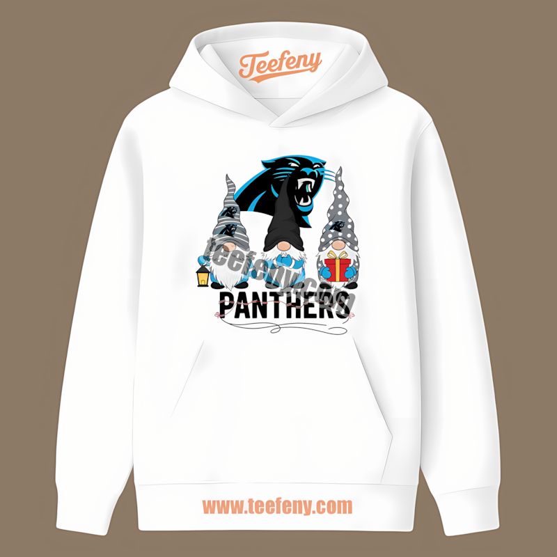 Carolina Panthers Christmas Gnomes Unisex Hoodie For Holidays Carolina Panthers Christmas Gnomes Unisex Hoodie For Holidays
