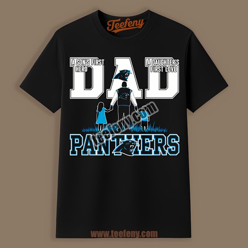 Carolina Panthers Dad A Hero Fathers Day Color Shirt