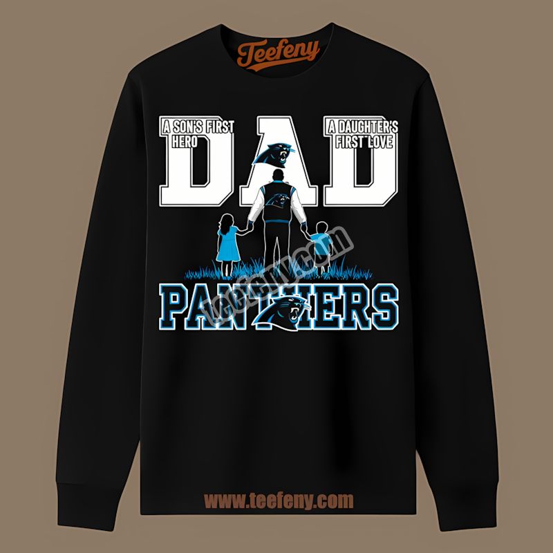 Carolina Panthers Dad A Hero Fathers Day Color Long Sleeve Carolina Panthers Dad A Hero Fathers Day Color Long Sleeve
