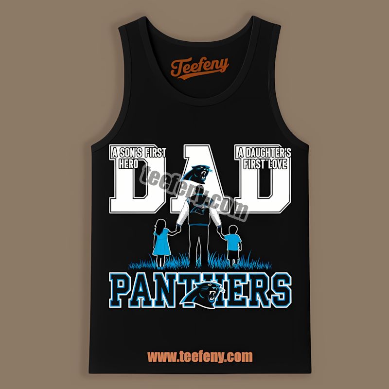 Carolina Panthers Dad A Hero Fathers Day Color Tanktop Carolina Panthers Dad A Hero Fathers Day Color Tanktop