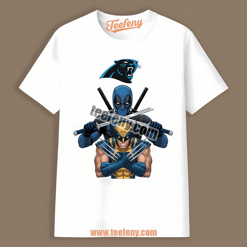Carolina Panthers Deadpool Wolverine Crossover Color Shirt