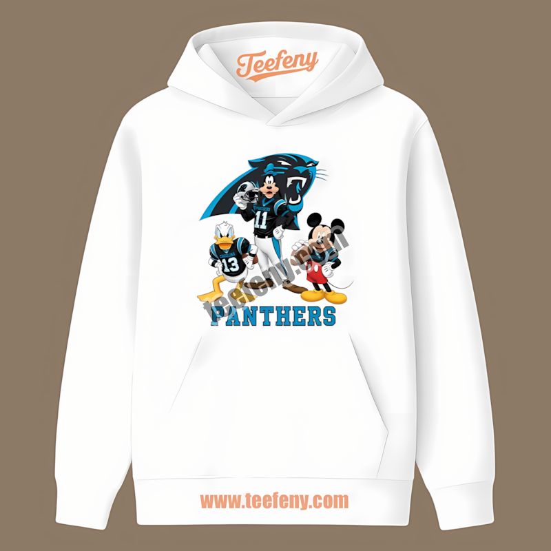 Carolina Panthers Disney Mickey Donald Goofy Hoodie In Color Carolina Panthers Disney Mickey Donald Goofy Hoodie In Color