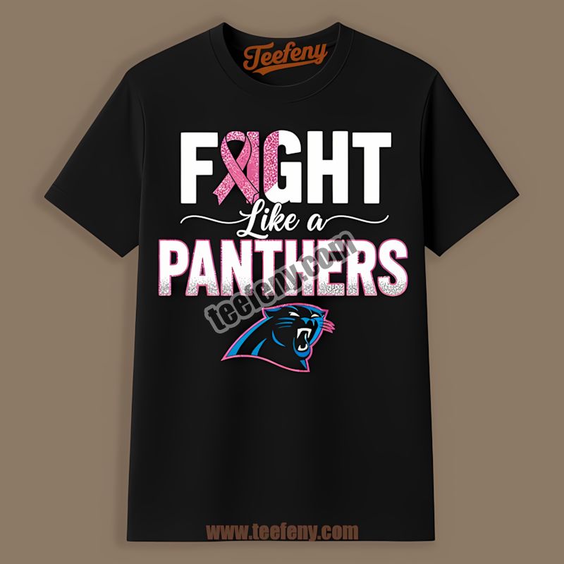 Carolina Panthers Fight Breast Cancer Awareness Shirt In Color