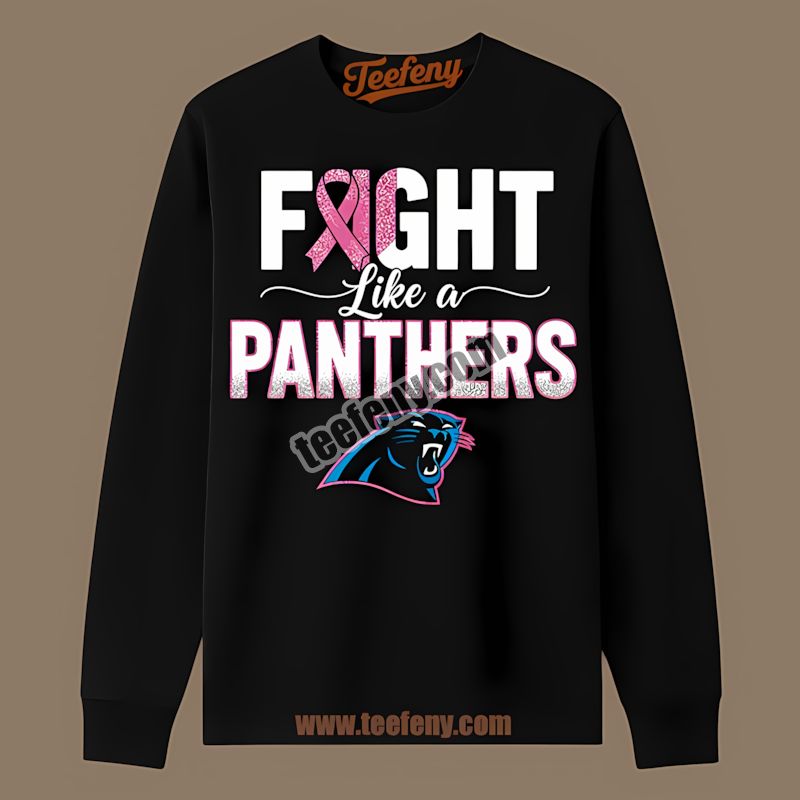 Carolina Panthers Fight Breast Cancer Awareness Long Sleeve In Color Carolina Panthers Fight Breast Cancer Awareness Long Sleeve In Color