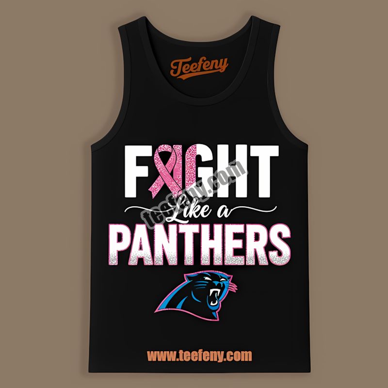 Carolina Panthers Fight Breast Cancer Awareness Tanktop In Color Carolina Panthers Fight Breast Cancer Awareness Tanktop In Color