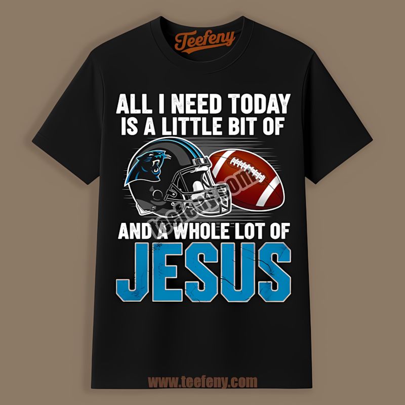 Carolina Panthers Football And Jesus Graphic Cotton Shirt