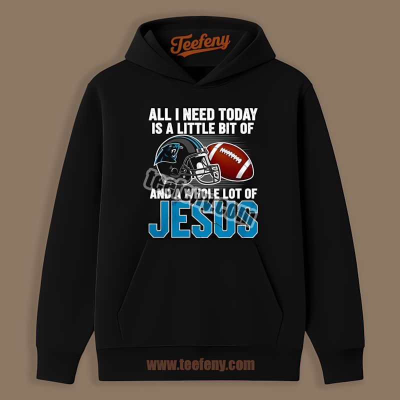 Carolina Panthers Football And Jesus Graphic Cotton Hoodie Carolina Panthers Football And Jesus Graphic Cotton Hoodie