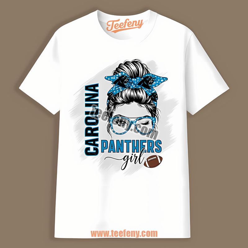 Carolina Panthers Girl Shirt In Retro Style For Women Fans