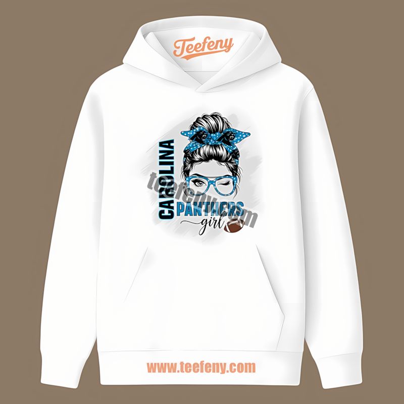 Carolina Panthers Girl Hoodie In Retro Style For Women Fans Carolina Panthers Girl Hoodie In Retro Style For Women Fans
