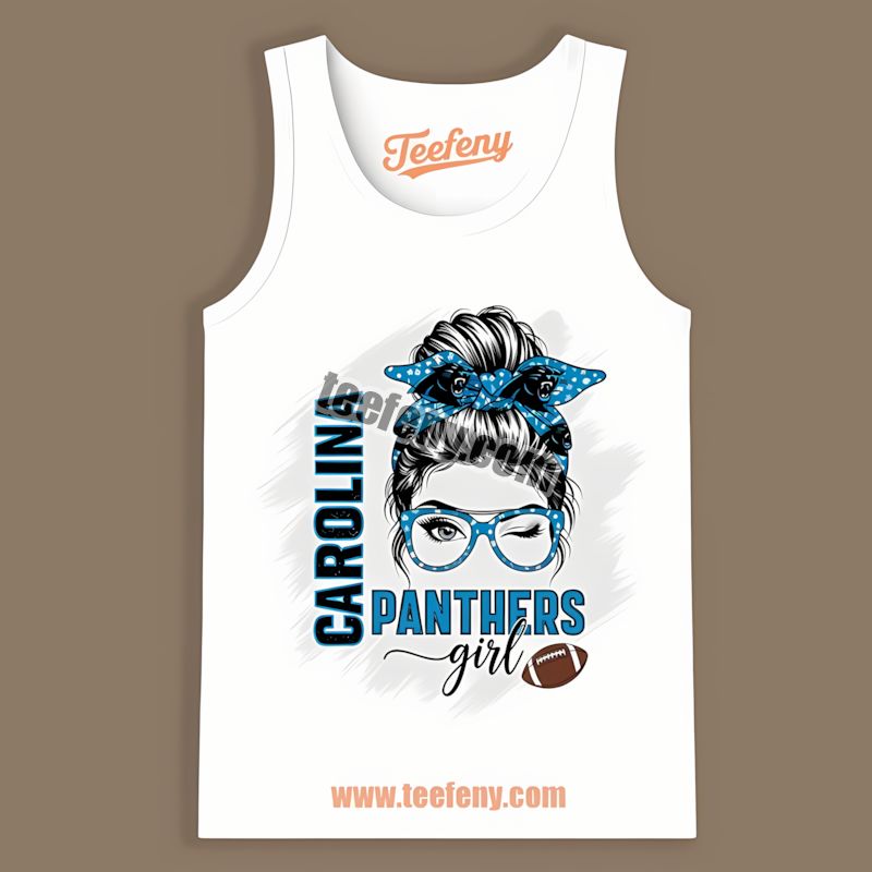 Carolina Panthers Girl Tanktop In Retro Style For Women Fans Carolina Panthers Girl Tanktop In Retro Style For Women Fans