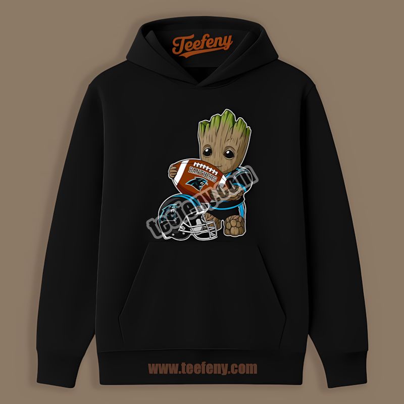 Carolina Panthers Groot Football Hoodie In Retro Design Carolina Panthers Groot Football Hoodie In Retro Design