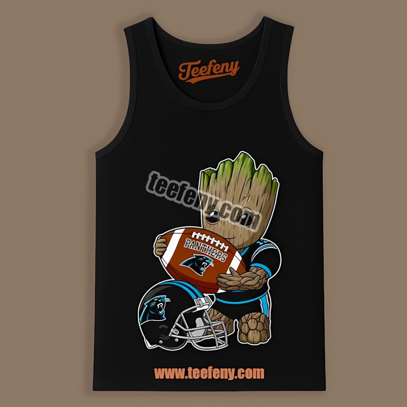 Carolina Panthers Groot Football Tanktop In Retro Design Carolina Panthers Groot Football Tanktop In Retro Design