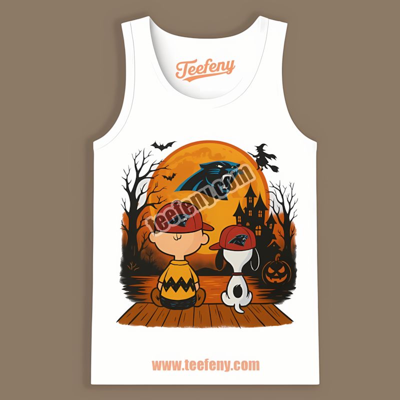 Carolina Panthers Halloween Charlie Brown Snoopy Tanktop Carolina Panthers Halloween Charlie Brown Snoopy Tanktop