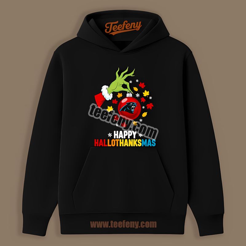 Carolina Panthers Happy Hallothanksmas Hoodie Graphic Carolina Panthers Happy Hallothanksmas Hoodie Graphic