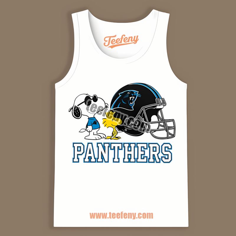 Carolina Panthers Helmet Vs Snoopy Woodstock Retro Tanktop Carolina Panthers Helmet Vs Snoopy Woodstock Retro Tanktop