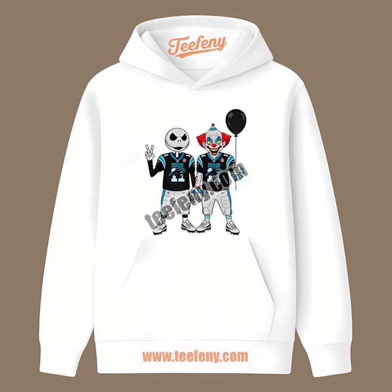 Carolina Panthers Jack Skellington Pennywise Halloween Hoodie Carolina Panthers Jack Skellington Pennywise Halloween Hoodie