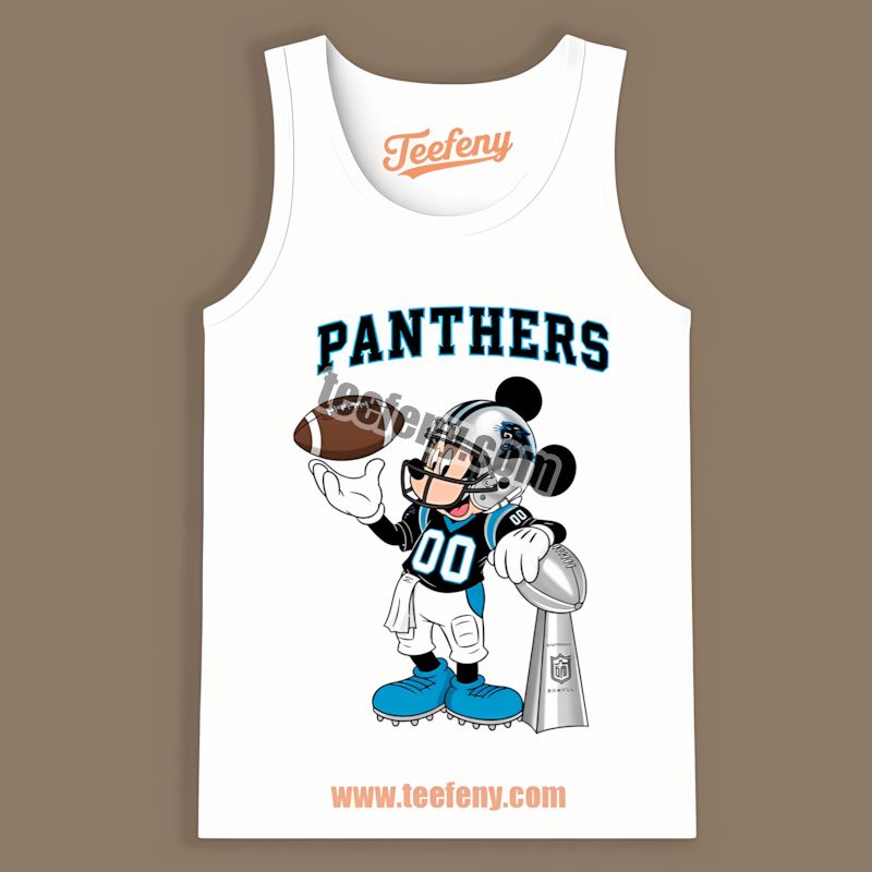 Carolina Panthers Mickey Super Bowl Football Color Tanktop Carolina Panthers Mickey Super Bowl Football Color Tanktop