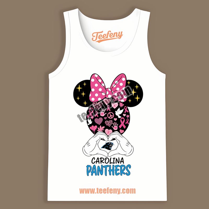 Carolina Panthers Minnie Mouse Breast Cancer Tanktop Carolina Panthers Minnie Mouse Breast Cancer Tanktop