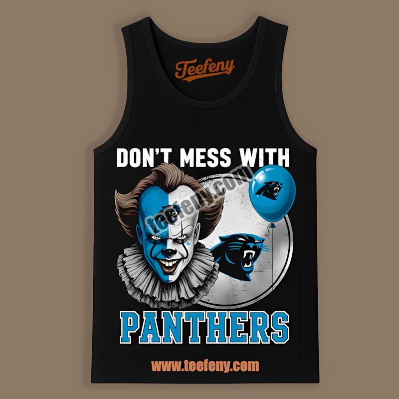Carolina Panthers Pennywise Halloween Classic Tanktop Carolina Panthers Pennywise Halloween Classic Tanktop