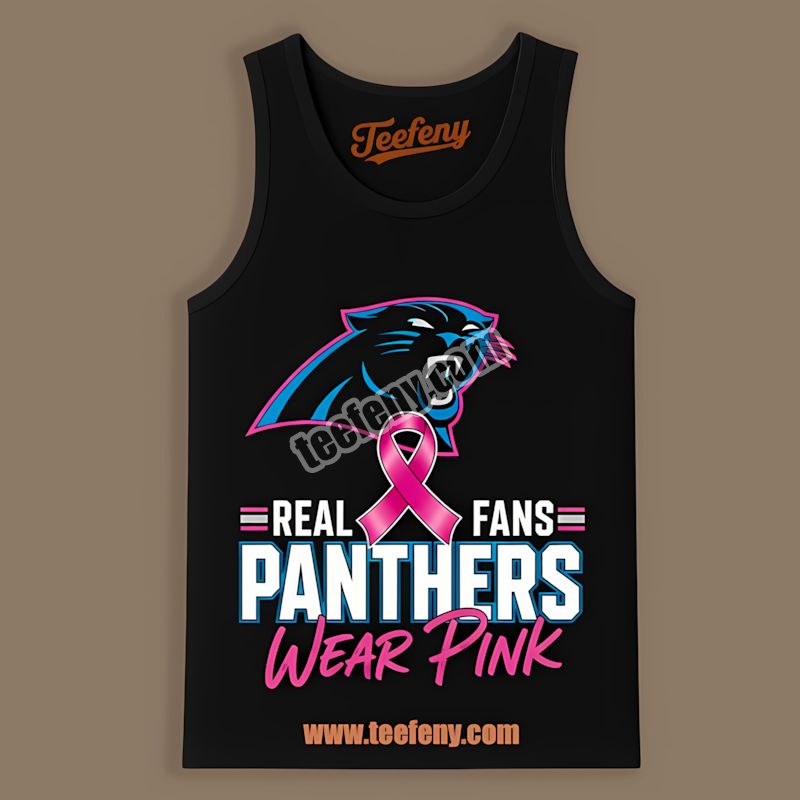 Carolina Panthers Real Fans Wear Pink Awareness Tanktop Carolina Panthers Real Fans Wear Pink Awareness Tanktop