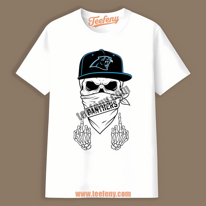 Carolina Panthers Skull Bandana Shirt For Hardcore Fans