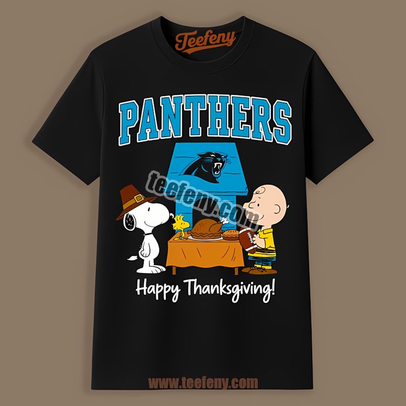 Carolina Panthers Snoopy Thanksgiving Shirt For Holiday Wear
