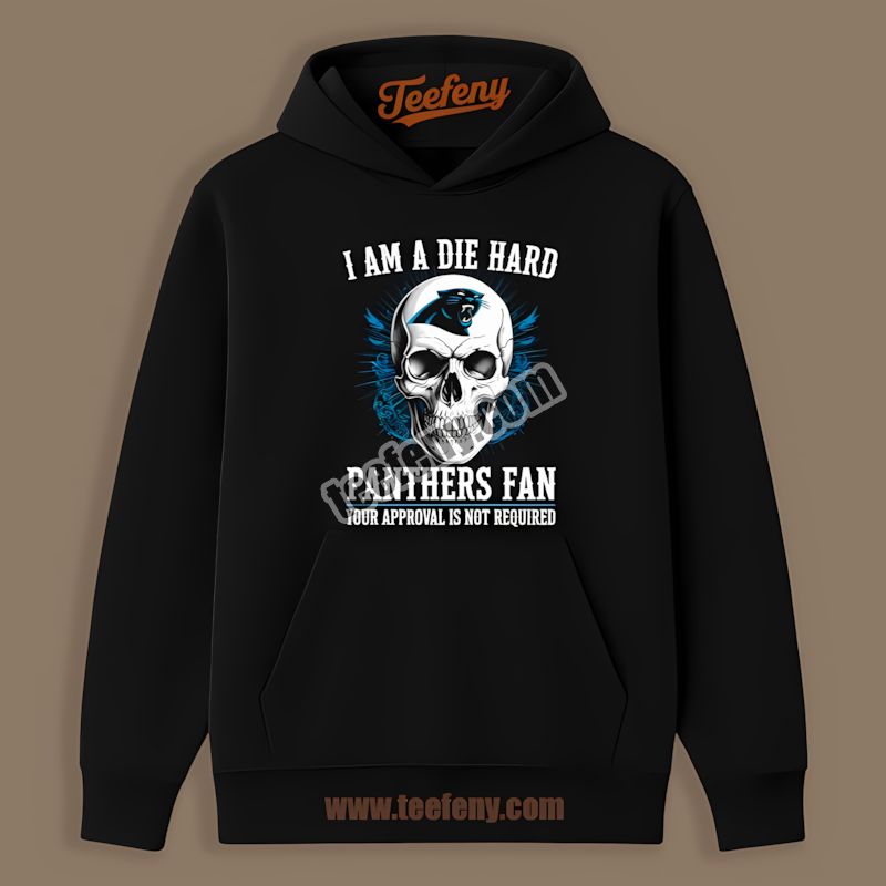 Die Hard Carolina Panthers Fan Skull Themed Regular Hoodie Die Hard Carolina Panthers Fan Skull Themed Regular Hoodie