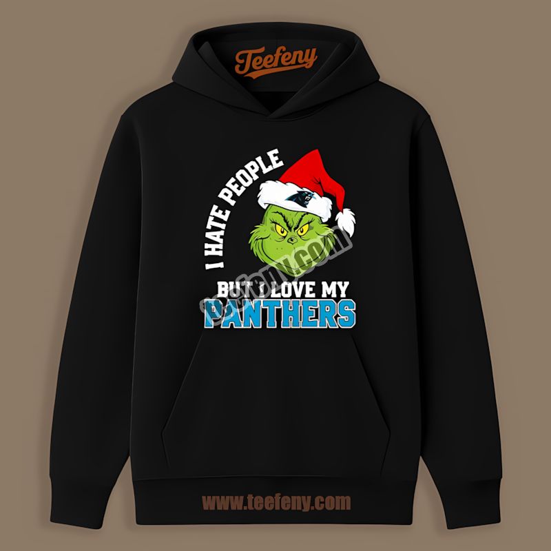 Grinch I Hate People But Love Carolina Panthers Vintage Hoodie Grinch I Hate People But Love Carolina Panthers Vintage Hoodie