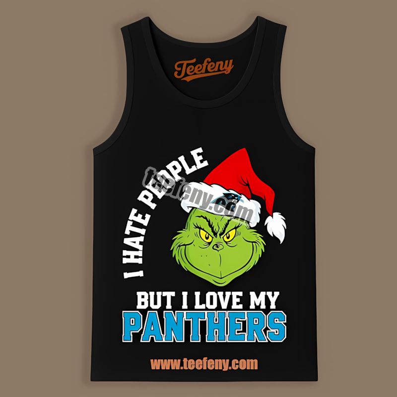 Grinch I Hate People But Love Carolina Panthers Vintage Tanktop Grinch I Hate People But Love Carolina Panthers Vintage Tanktop