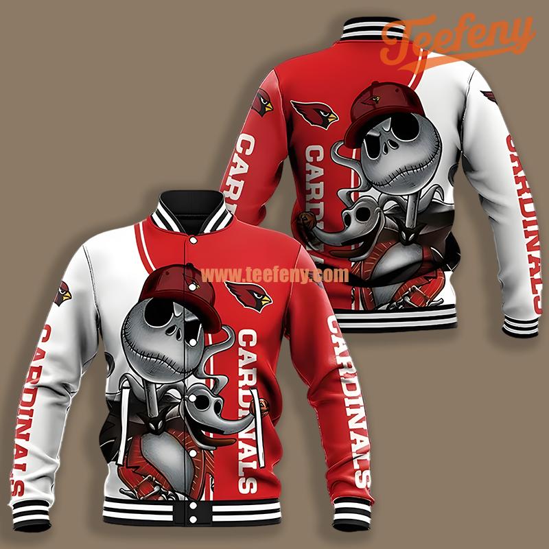 Halloween Arizona Cardinals Jack Skellington And Zero 3D Zip Up Hoodie