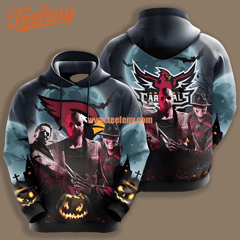 Halloween Arizona Cardinals Michael Myers Team 3D Youth Hoodie