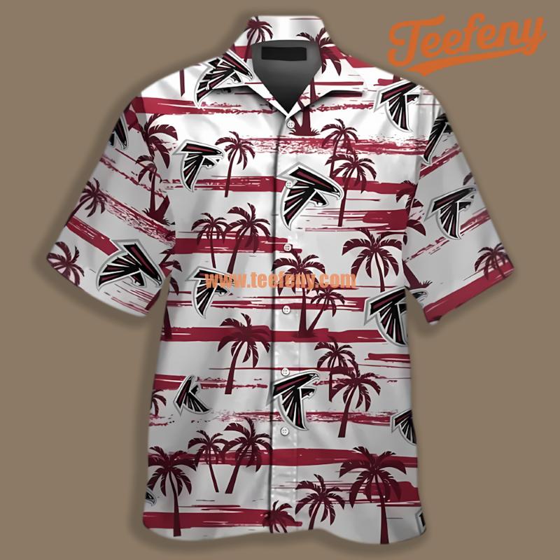 Atlanta Falcons Coconut Island White Red Nice Hawaiian Shirt