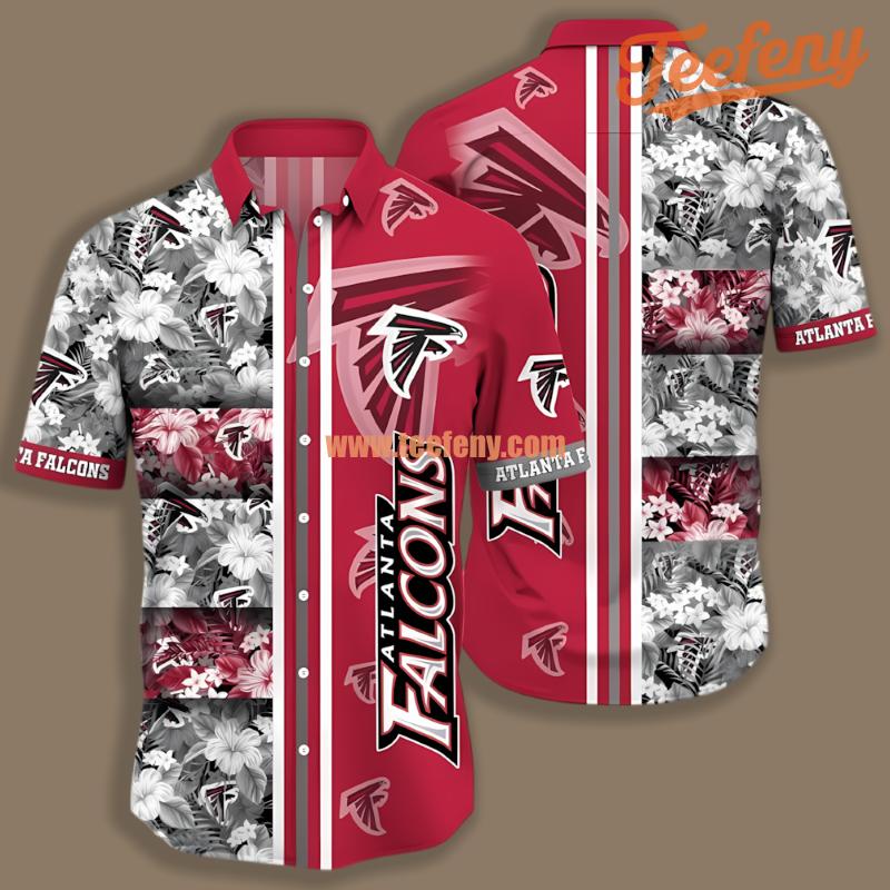 Atlanta Falcons Floral Hibiscus Red Quality Hawaiian Shirt
