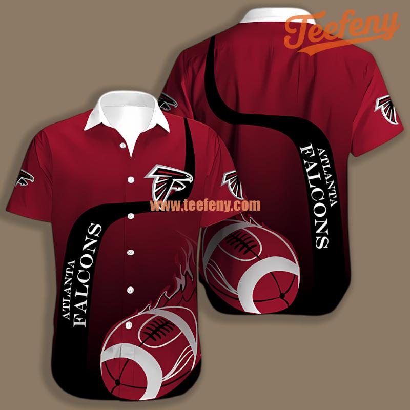 Atlanta Falcons Game Day Red Black Aloha Print Shirt