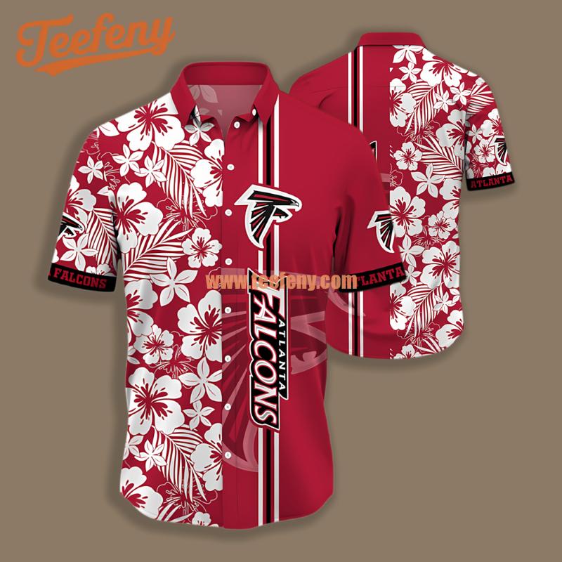 Atlanta Falcons Hibiscus Vs Palm Leave White Red Best Hawaiian Shirt