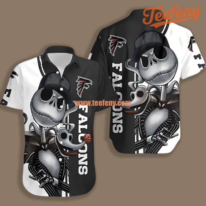 Atlanta Falcons Jack Skellington Zero Black Funky Hawaiian Shirt